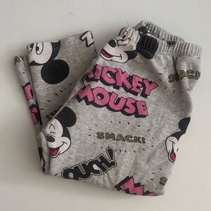 Zara Gray and Pink All Over Mickey Mouse Kids Leggings